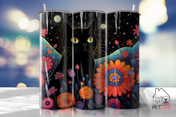 Black Cat and Flower Art Tumbler 7 Review