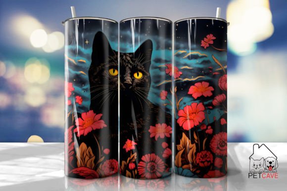 Black Cat and Flower Art Tumbler 9 Review