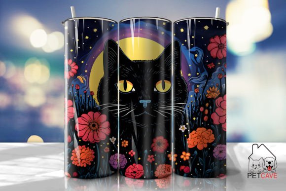 Black Cat and Flowers Art Tumbler Review