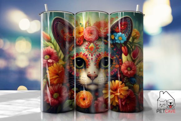 Cat Sugar Skull Tumbler Wrap Embroidery Review
