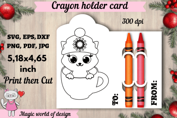Christmas Cat in a Glass Crayon Holder Embroidery Review