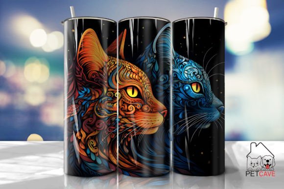 Colorful Psychedelic Cat Tumbler Wrap Review
