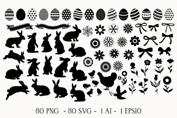 Easter Clipart Silhouettes Svg Bundle Review