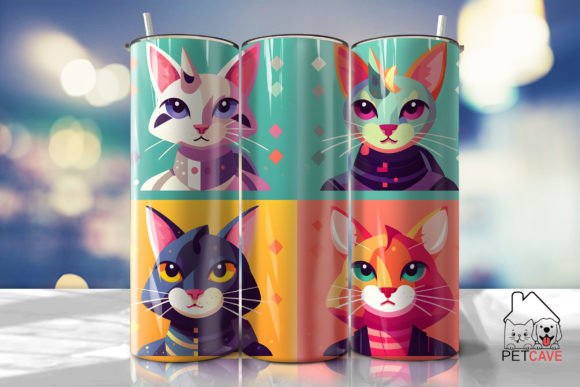 Elegant Cat Face Set in Colorful Squares Review