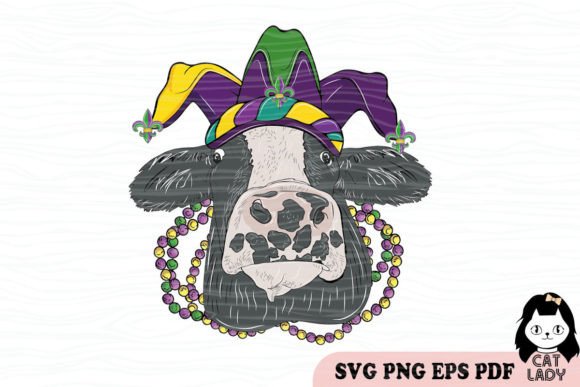 Mardi Gras Cow SVG PNG Sublimation Review
