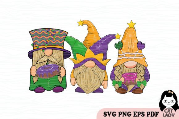 Mardi Gras Gnome Clipart SVG PNG Review