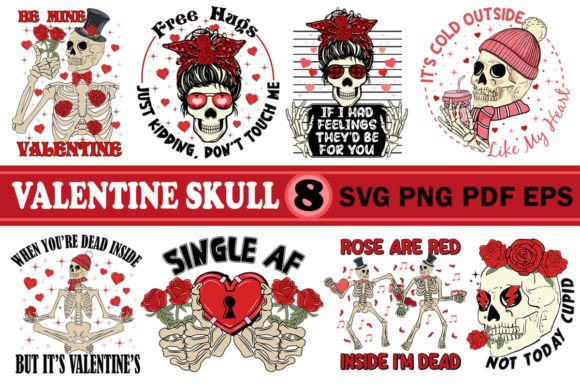 Valentine Skeleton SVG PNG Bundle Review
