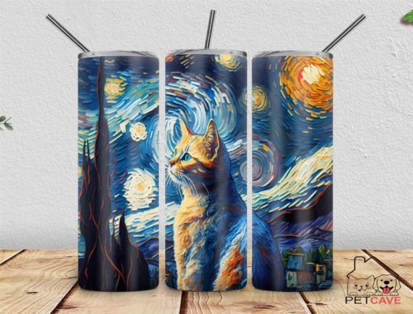 VG Starry Night Cat Tumbler PNG 2 Review